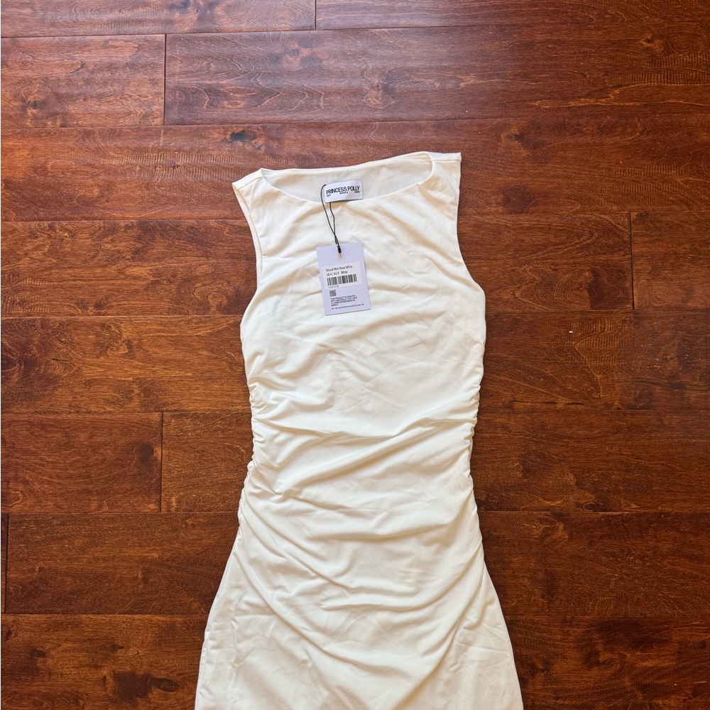 Princess Polly Cream Ruched Bodycon Mini Dress